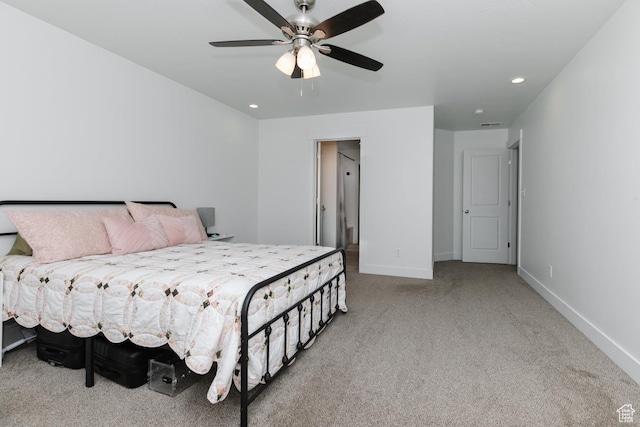 637 S 4th W, Preston, ID 83263 - carpeted bedroom with baseboards, recessed lighting, and ceiling fan