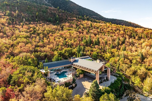 3826 E Thousand Oaks Cir, Salt Lake City, UT 84124 - bird's eye view featuring a mountain view and a wooded view