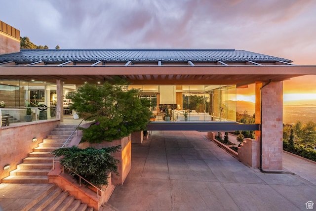 3826 E Thousand Oaks Cir, Salt Lake City, UT 84124 - patio terrace at dusk featuring stairs
