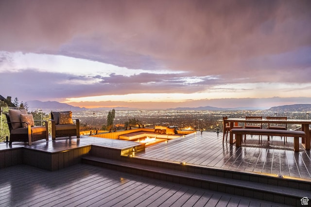 3826 E Thousand Oaks Cir, Salt Lake City, UT 84124 - wooden terrace featuring a mountain view