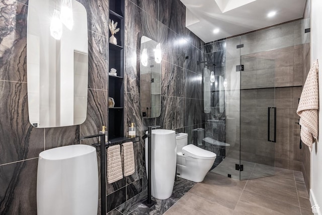 3826 E Thousand Oaks Cir, Salt Lake City, UT 84124 - full bathroom with toilet, tile walls, and a shower stall