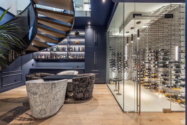 3826 E Thousand Oaks Cir, Salt Lake City, UT 84124 - wine cellar with a community bar and wood finished floors