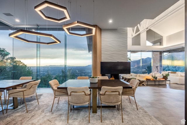 3826 E Thousand Oaks Cir, Salt Lake City, UT 84124 - dining space featuring recessed lighting, floor to ceiling windows, and visible vents