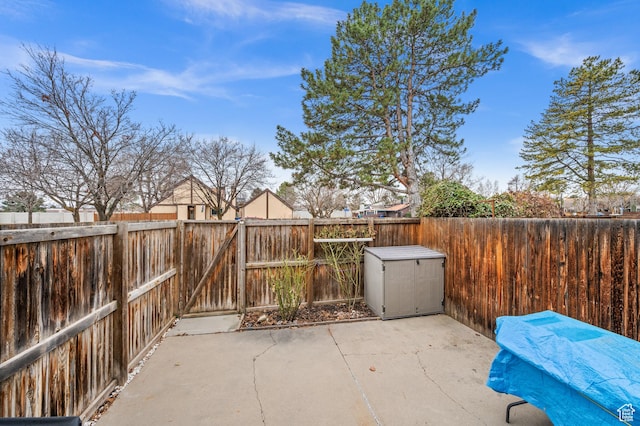view of patio with a fenced backyard