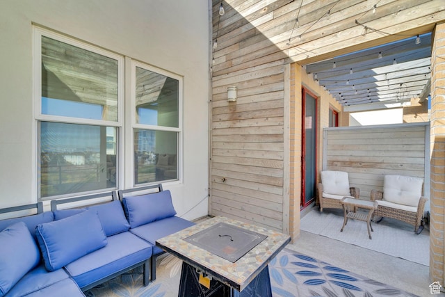 view of patio with outdoor lounge area