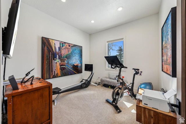 9279 E Aspen Rd, Heber City, UT 84032 - exercise room with carpet floors, recessed lighting, and baseboards