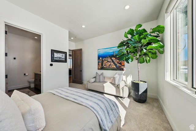 9279 E Aspen Rd, Heber City, UT 84032 - bedroom featuring multiple windows, recessed lighting, carpet flooring, and ensuite bath