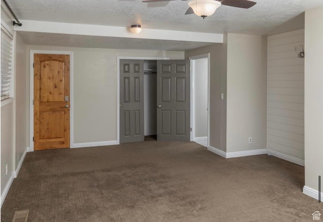 57 S Main St, Smithfield, UT 84335 - interior space featuring baseboards, visible vents, a ceiling fan, a textured ceiling, and carpet floors