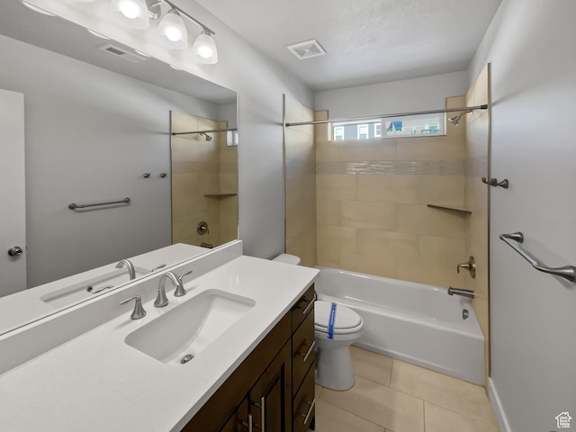 456 E 3675 N, North Ogden, UT 84414 - bathroom with toilet, visible vents,  shower combination, and tile patterned floors
