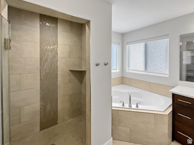 456 E 3675 N, North Ogden, UT 84414 - bathroom with a garden tub, vanity, and a shower stall