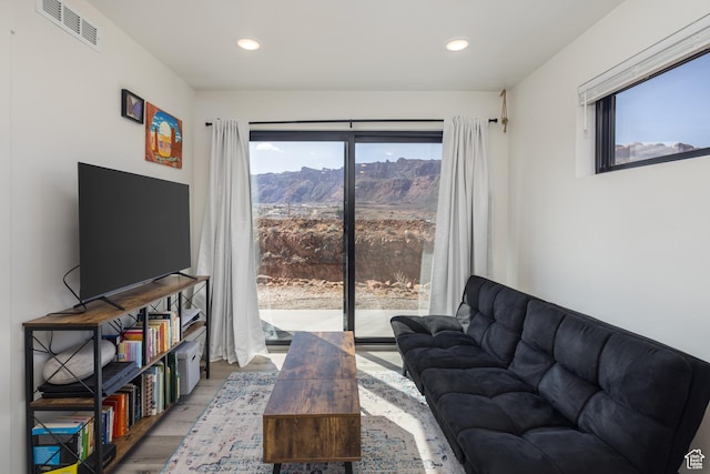 1185 S Murphy Ln Unit 105A, Moab, UT 84532 - living area featuring recessed lighting, visible vents, and wood finished floors