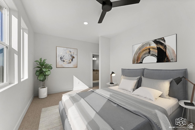 665 E 2015 N # 5E, Cedar City, UT 84721 - carpeted bedroom featuring ceiling fan, baseboards, and recessed lighting