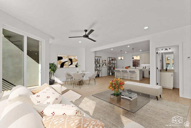 665 E 2015 N # 5E, Cedar City, UT 84721 - living area with a ceiling fan, recessed lighting, and light wood finished floors