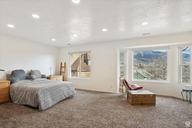 1434 Bennett Cir, Farmington, UT 84025 - carpeted bedroom with recessed lighting, a textured ceiling, and baseboards