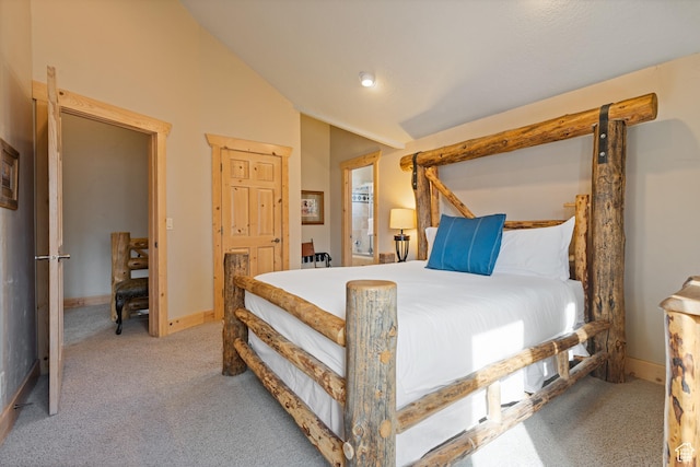 3995 N Timberwolf Ln Unit 1A, Park City, UT 84098 - bedroom featuring vaulted ceiling, carpet, and baseboards