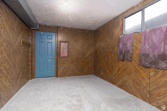 86 E 1000 S, Panguitch, UT 84759 - unfurnished room with carpet floors, wooden walls, and a textured ceiling