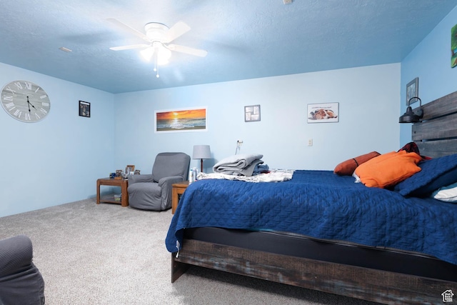 86 E 1000 S, Panguitch, UT 84759 - bedroom featuring a textured ceiling, carpet floors, and a ceiling fan
