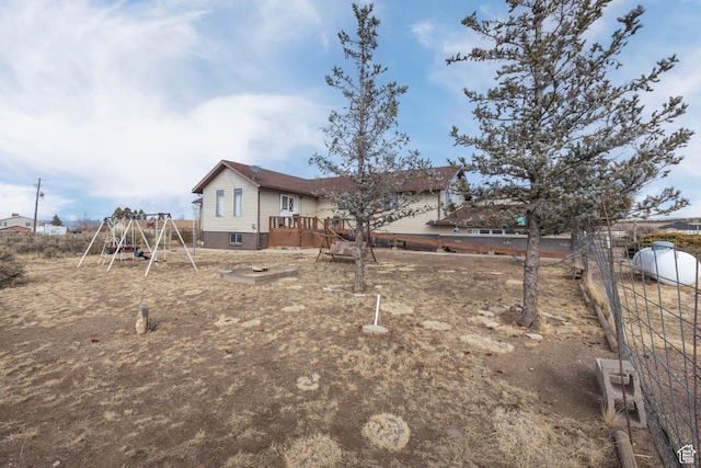 86 E 1000 S, Panguitch, UT 84759 - view of yard with a deck and a playground