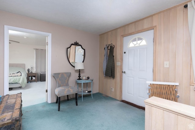 86 E 1000 S, Panguitch, UT 84759 - carpeted foyer featuring wooden walls