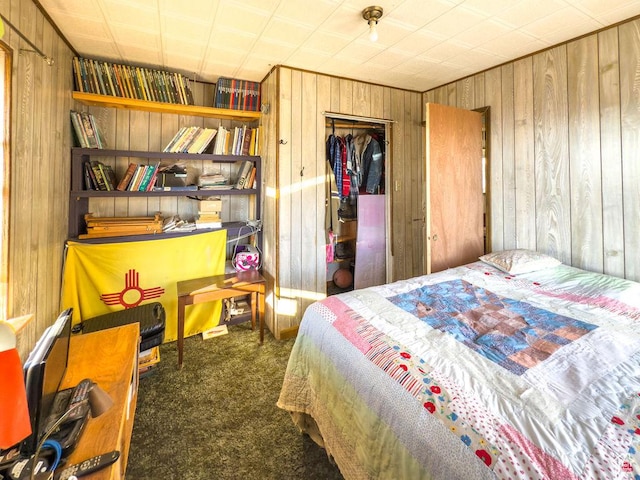 138 W 100 N, East Carbon, UT 84520 - carpeted bedroom with wooden walls and a closet
