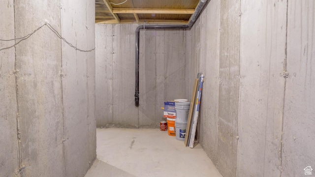 view of unfinished below grade area