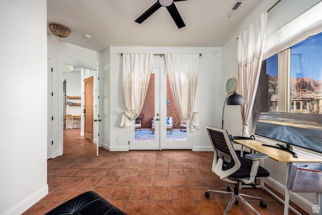 340 N Snow Canyon Dr Unit 4, Ivins, UT 84738 - tiled home office with visible vents, plenty of natural light, and baseboards