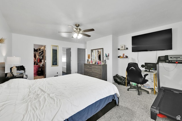 1087 N 1000 W, Clinton, UT 84015 - bedroom featuring carpet floors, ceiling fan, a spacious closet, and a closet