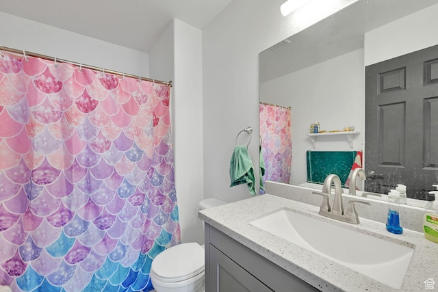 1087 N 1000 W, Clinton, UT 84015 - bathroom with curtained shower, visible vents, vanity, and toilet