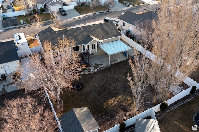bird's eye view featuring a residential view