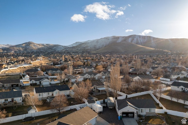 view of mountain feature with a residential view