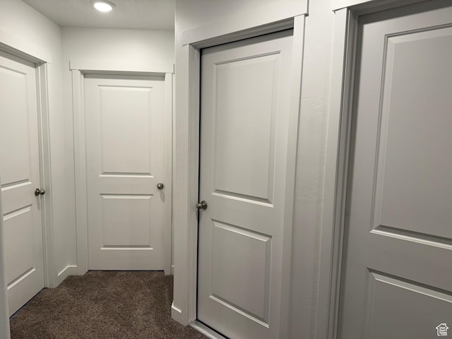2810 N Fighting Falcon St, Layton, UT 84040 - hallway with recessed lighting and dark colored carpet