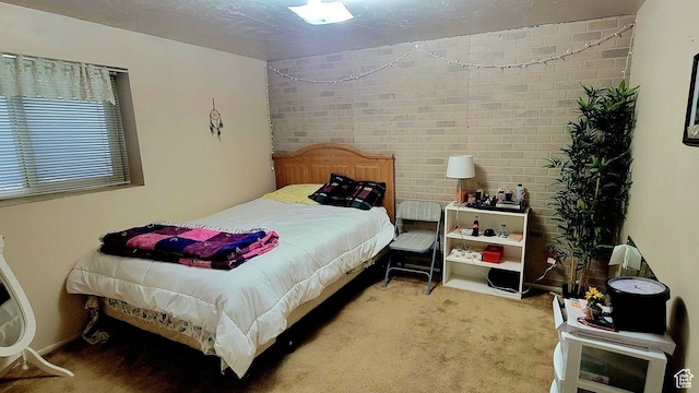 4142 S 3425 W, West Valley City, UT 84119 - bedroom featuring light carpet and brick wall