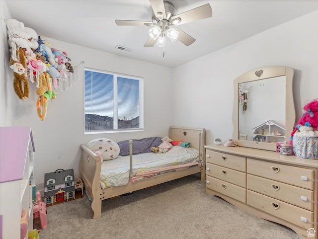 1673 N Aaron Dr E, Tooele, UT 84074 - carpeted bedroom featuring ceiling fan and visible vents