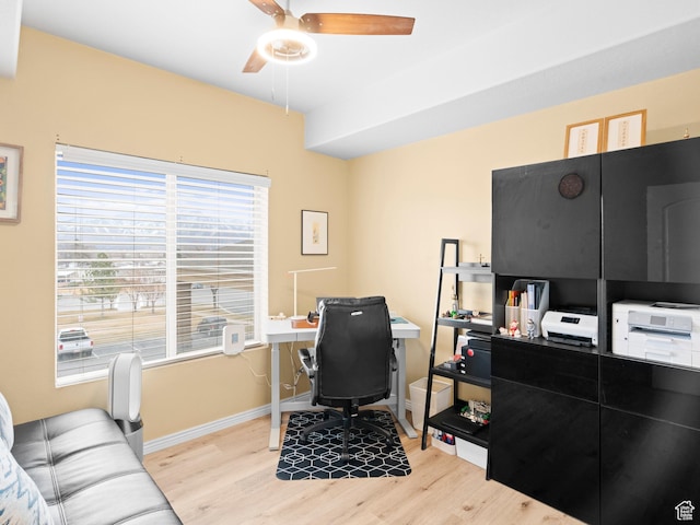 3478 S Cozy River Pl W Unit 203, West Valley City, UT 84119 - office space featuring ceiling fan, baseboards, and wood finished floors