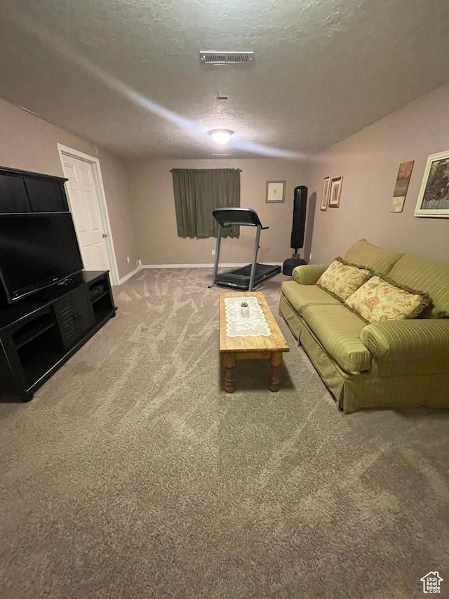 564 W 475 N, Clearfield, UT 84015 - carpeted living room with baseboards, visible vents, and a textured ceiling