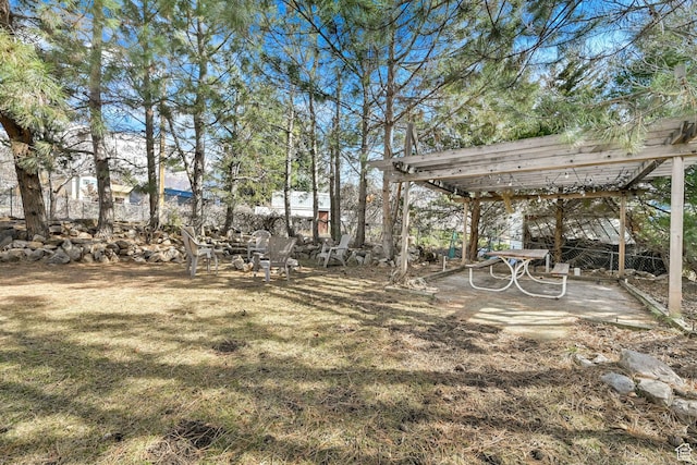 654 E 3225 N, North Ogden, UT 84414 - view of yard featuring a patio area and a pergola