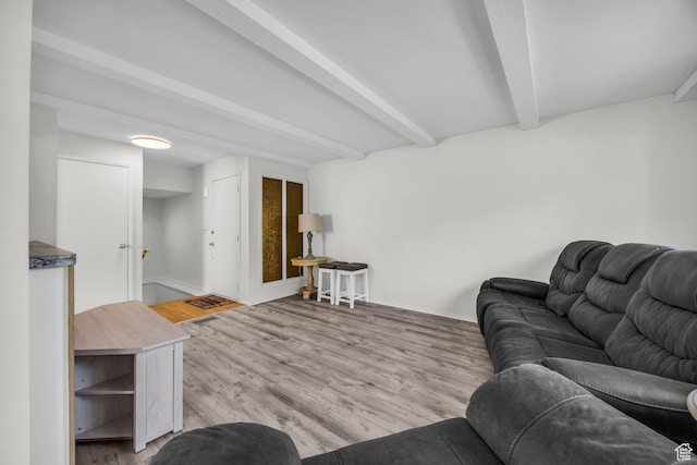 1384 Millcreek Dr Unit 6, Ogden, UT 84404 - living room featuring light wood-style flooring and beamed ceiling