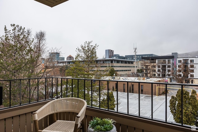 balcony with a city view