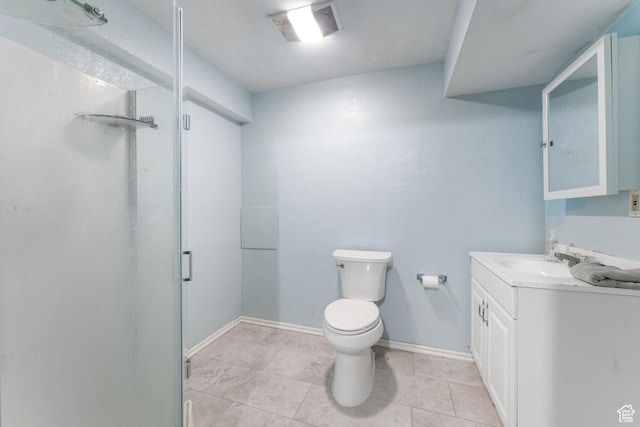 74 E Horizon Ave S, Heber City, UT 84032 - full bath with visible vents, toilet, a shower stall, vanity, and baseboards