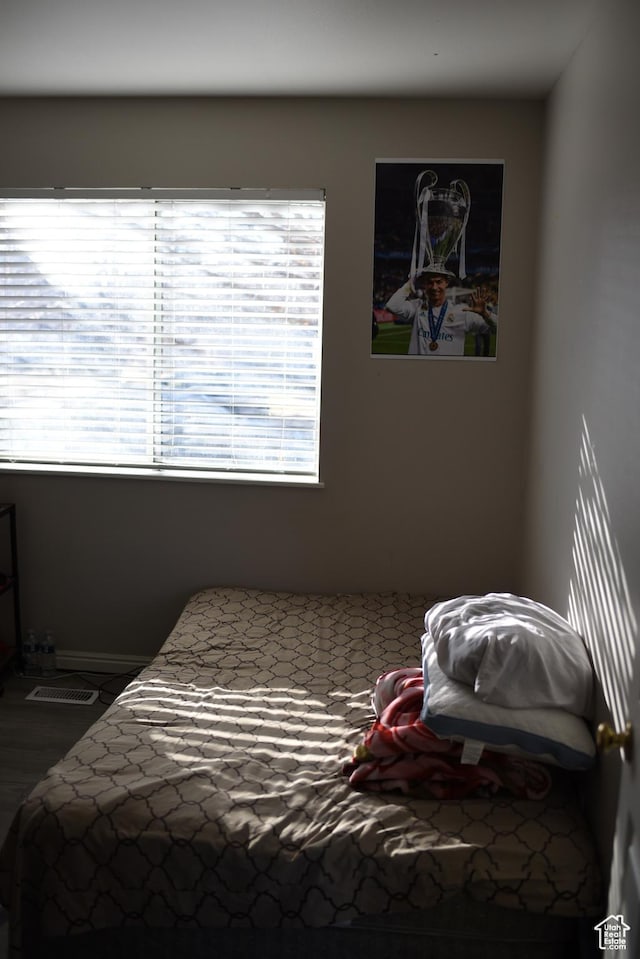 bedroom with visible vents