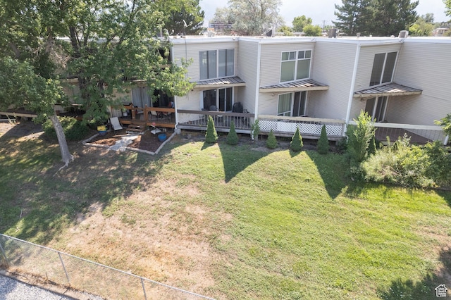 5354 S Baldwin Park, Murray, UT 84123 - exterior space with a deck, a lawn, and fence