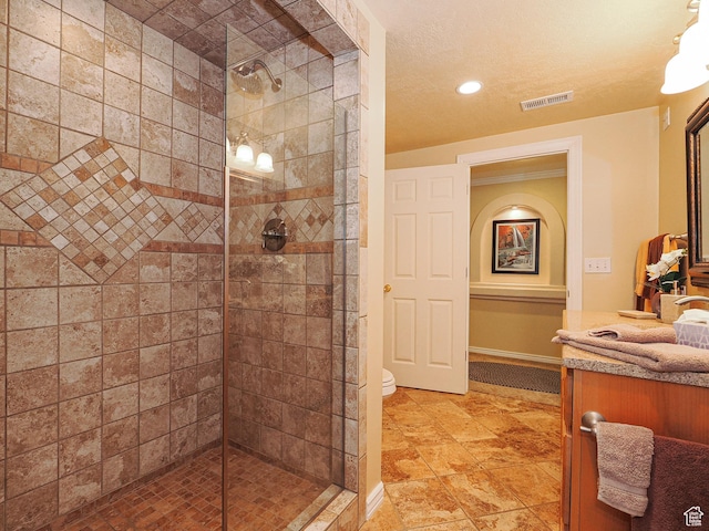 121 E Amber Rd, Saratoga Springs, UT 84045 - bathroom with a shower stall, recessed lighting, toilet, baseboards, and vanity