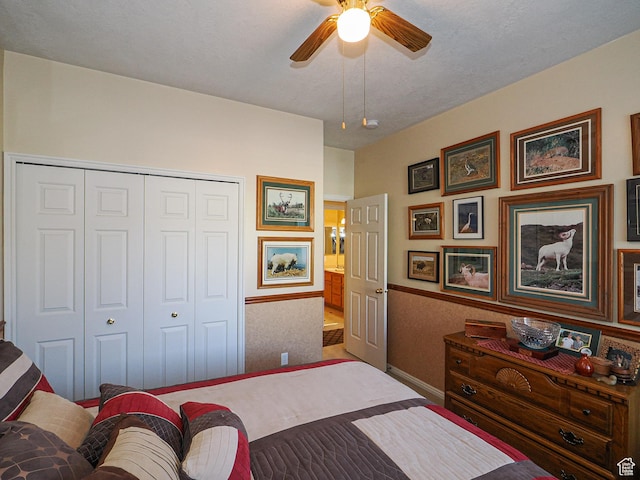 121 E Amber Rd, Saratoga Springs, UT 84045 - bedroom featuring a closet, baseboards, and a ceiling fan