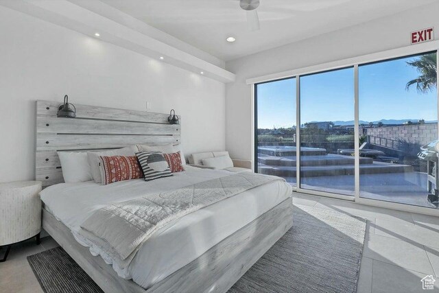 1478 W Torrey Rd, Hurricane, UT 84737 - bedroom with access to outside, a ceiling fan, and recessed lighting