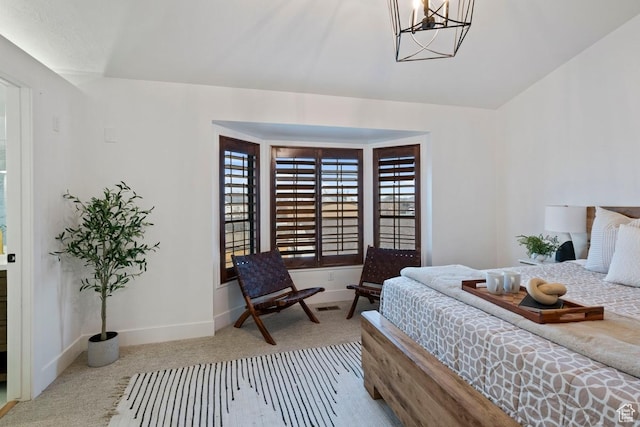 9971 S Dunsinane Dr W, South Jordan, UT 84009 - bedroom featuring carpet, multiple windows, baseboards, and an inviting chandelier