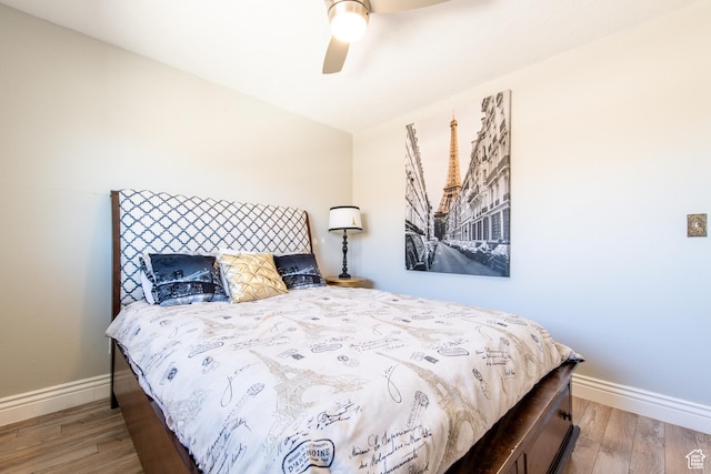 1027 S 920 W, Hurricane, UT 84737 - bedroom featuring ceiling fan, baseboards, and wood finished floors