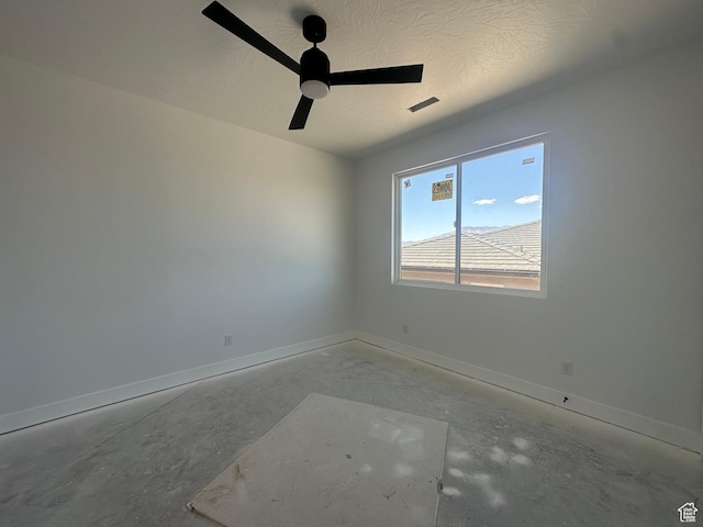 591 S 1800 W, Hurricane, UT 84737 - unfurnished room with unfinished concrete floors, visible vents, baseboards, and ceiling fan