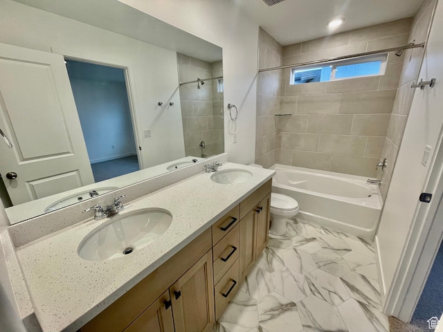 12941 S Corona Arch Ct Unit 571, Riverton, UT 84096 - bathroom featuring toilet, a sink, and shower / bathtub combination