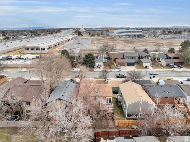 aerial view with a residential view