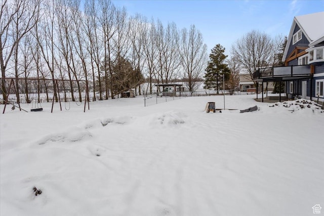 550 N 200 E, Wellsville, UT 84339 - yard layered in snow with a balcony